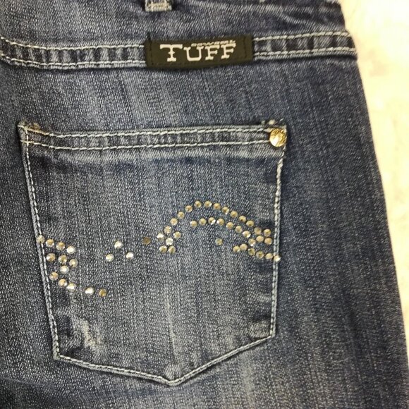 Cowgirl Tuff Co Womens Jeans Slim Boot Cut Blue Denim Stone Wash Rhinestone 26 - Picture 11 of 14